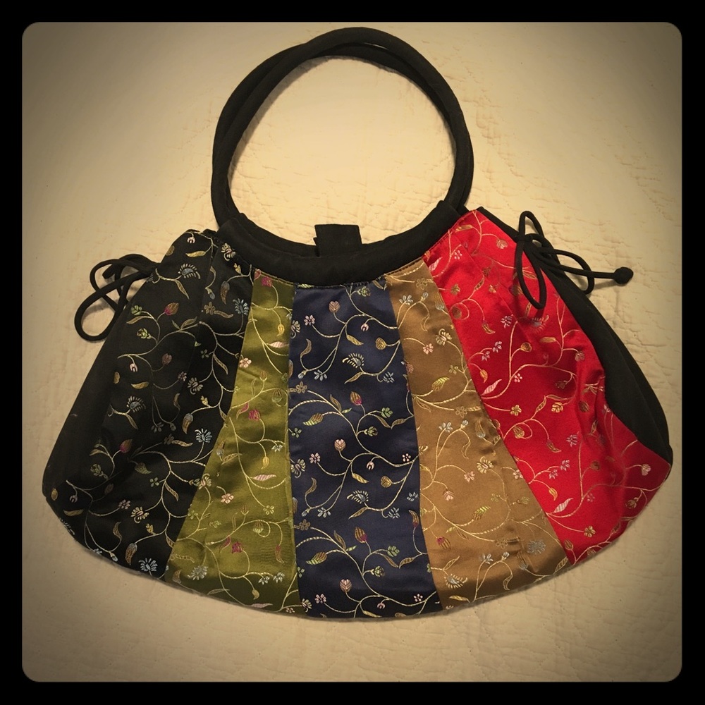 Beautiful satin floral print bag